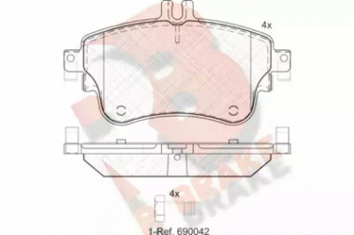 R BRAKE rb2062 -  Комплект тормозных колодок, дисковый тормоз